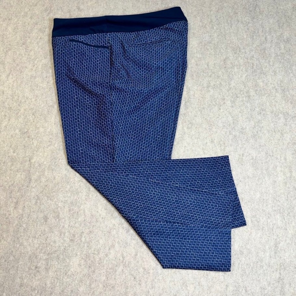Adidas Golf Pants Womens XL Navy Blue Geometric Stretch Pull On Athletic Classic